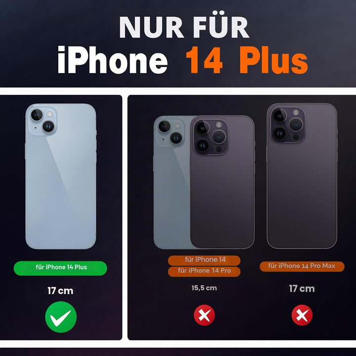 SHIELDON Hülle für iPhone 14 Plus 5G Handyhülle TPU Schutzhülle [Echtleder] [Kartenfach] [Magnet] [S
