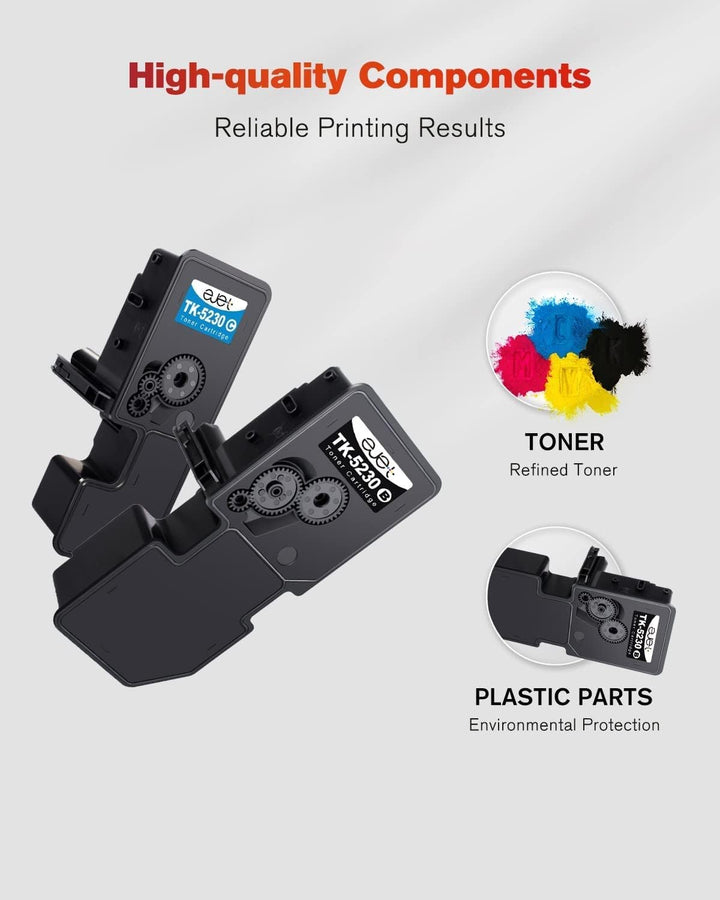 Ejet TK5230 Tonerkartusche Kompatibel für Kyocera TK5230 TK5230K TK-5230C TK-5230M TK-5230Y für ECOS
