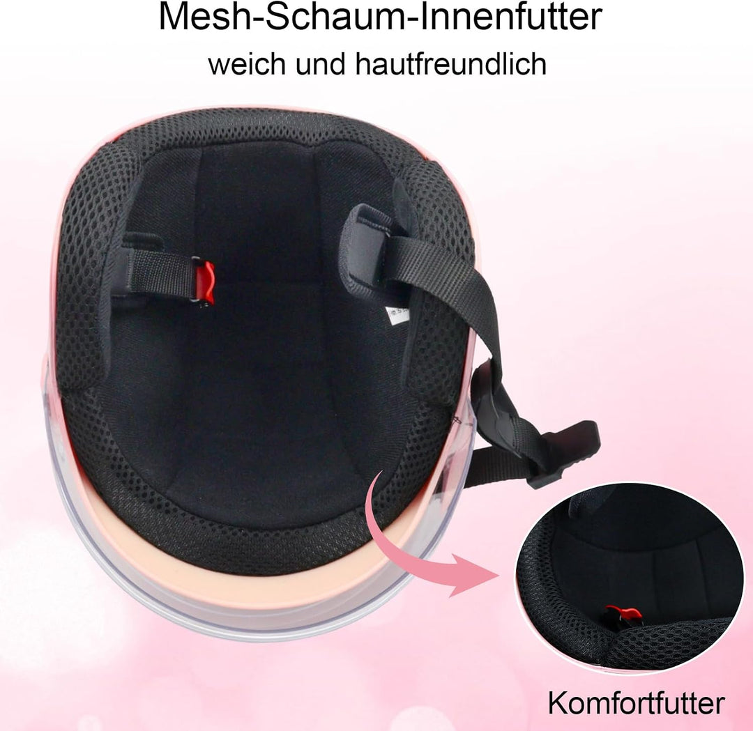 Kinder Motorradhelm, Jungen und Mädchen Rollerhelm, Mofa Helm, jethelm mit Sonnenblende, Fahrradhelm
