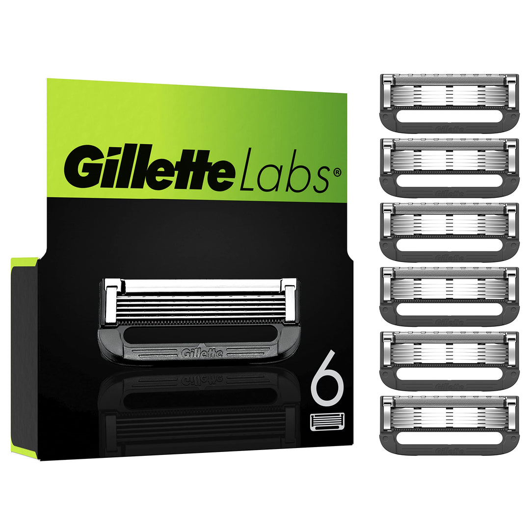 Gillette Labs Rasierklingen für Rasierer, 6 Ersatzklingen, für Gillette Labs Nassrasierer Herren mit