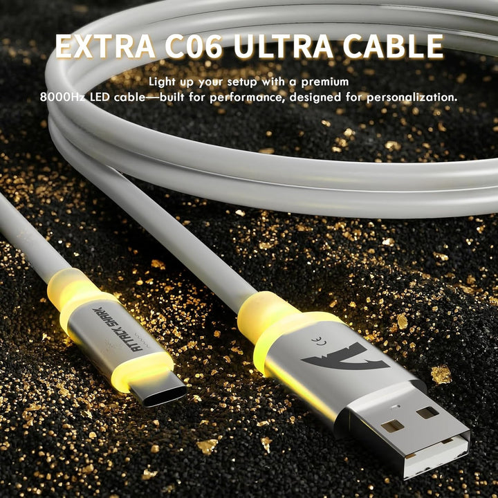 ATTACK SHARK X11 Ultra Kabellose Gaming-Maus mit C06 Ultra LED-Kabel, Carbonfaser-Verbundgehäuse, 54
