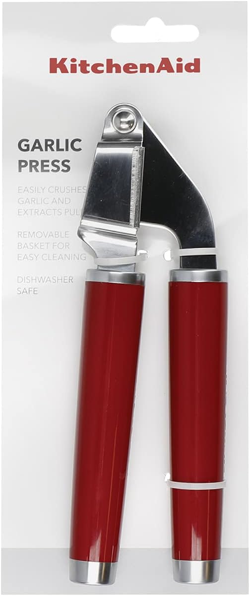 KitchenAid Knoblauchpresse, Edelstahlpresse ist spülmaschinenfest - Empire rot Empire-rot, Empire-ro