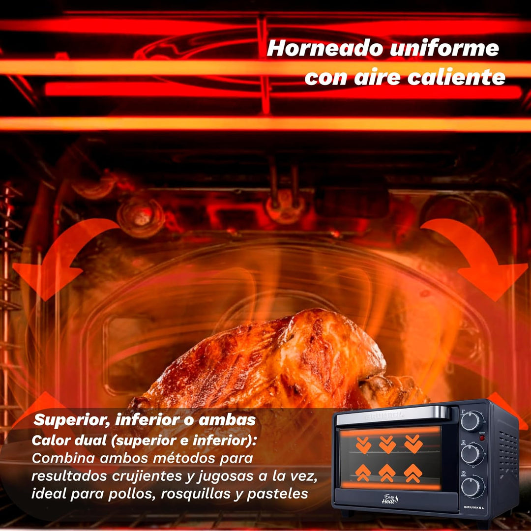 Grunkel Elektro-Multifunktionsbackofen 23L mit 3 Heizfunktionen und Temperaturwahl bis 230 °C, Timer