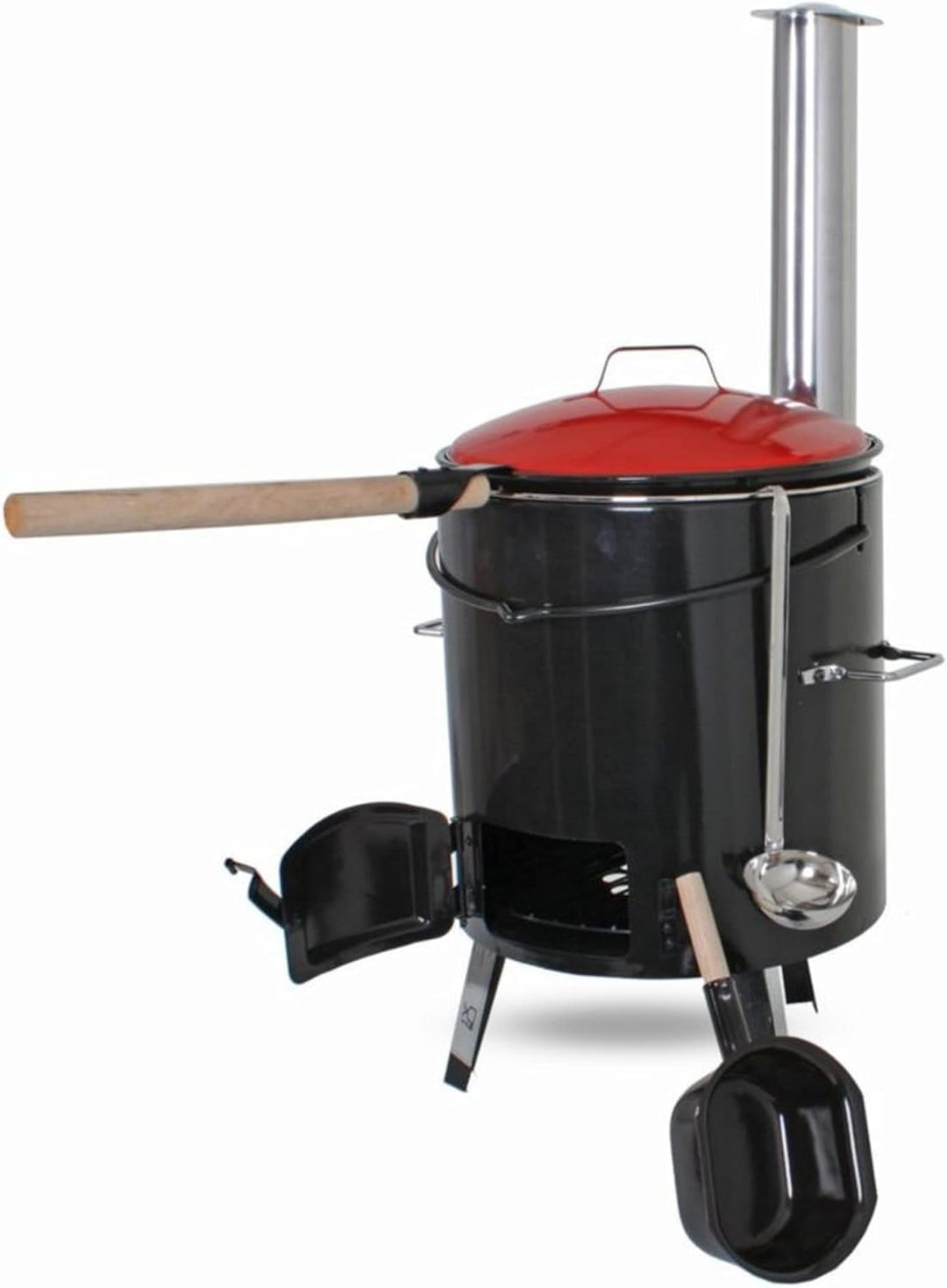 Schauer Gulaschkessel Gulaschkanone mit Topf 14 Liter | Eintopfofen mit Grillfunktion emailliert mit