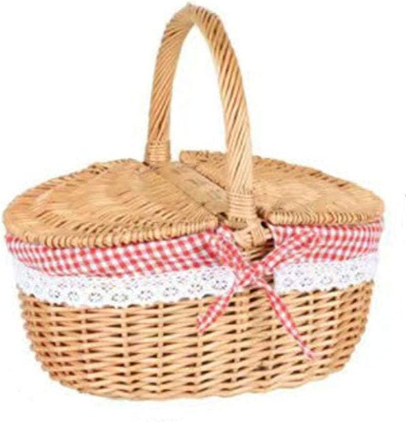 Atyhao Picknickkörbe aus Weidengeflecht mit Deckel und Griff, Geschenkkörbe aus Weidengeflecht, Leer