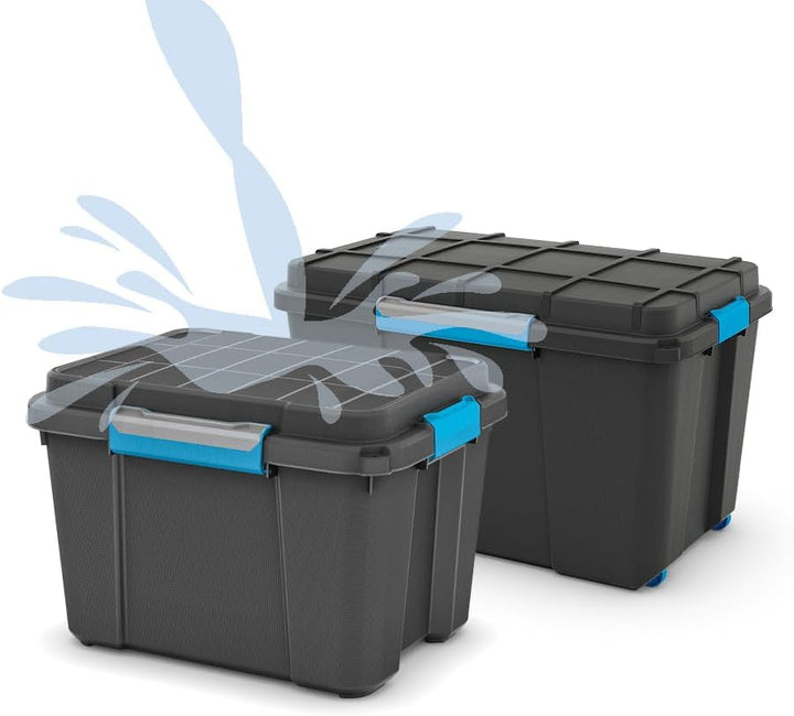 Kis Aufbewahrungsbox Scuba Box 43 Liter in schwarz-blau, Plastik, 59.5x39x34 cm