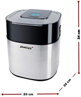 Steba IC 30 Eismaschine, Edelstahlgehäuse, Isolierbehälter mit 1,5 Liter Volumen, Timer 20 bis 40 Mi
