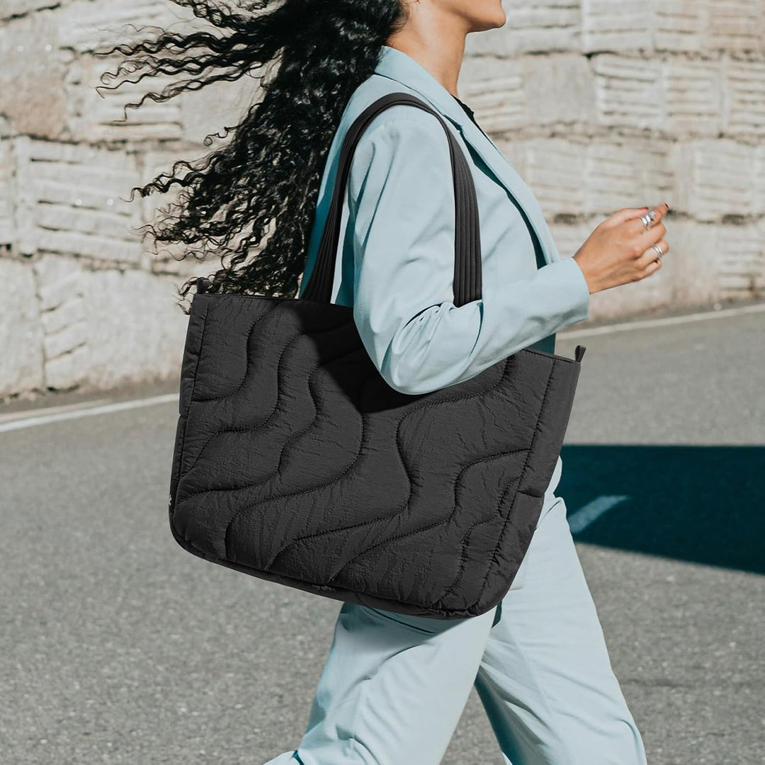tomtoc Puffer Laptop Tragetasche für Damen, 10L Tote Bag für 13-14 Zoll Macbook, Leichte Schultertas