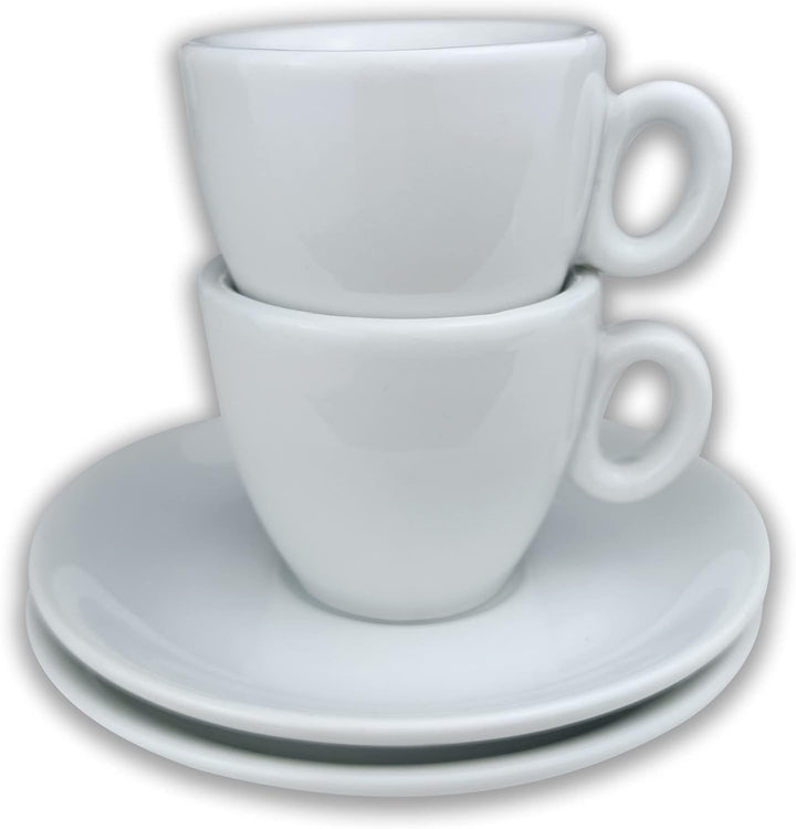 Ikolife Espressotassen Set - dickwandig – 4-teilig – 59 ml – Made in Italy (2 Tassen + 2 Untertassen