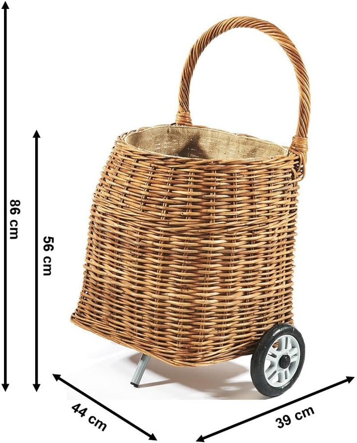 Kaminholzwagen mit Rollen Brennholzwagen - aus Rattan lacak