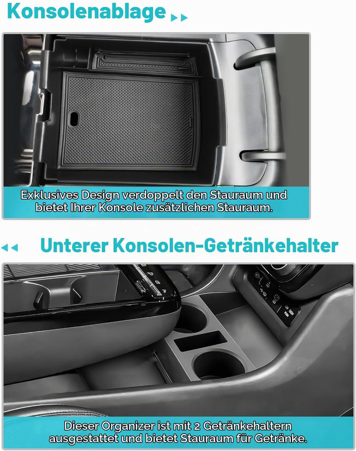 CDEFG [2 Stück] Kompatibel mit Hyundai Tucson NX4 2025 2026 Facelift Mittelkonsole Organizer + Armle