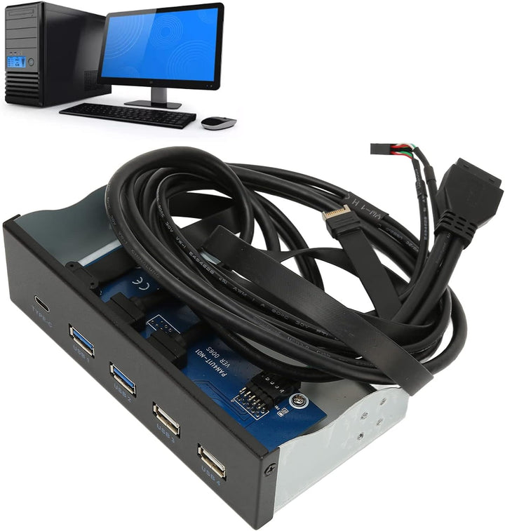Bewinner 5,25 Zoll Medien Dashboard, Multifunktionales Dashboard Medien Frontpanel Audio, mit Zwei U