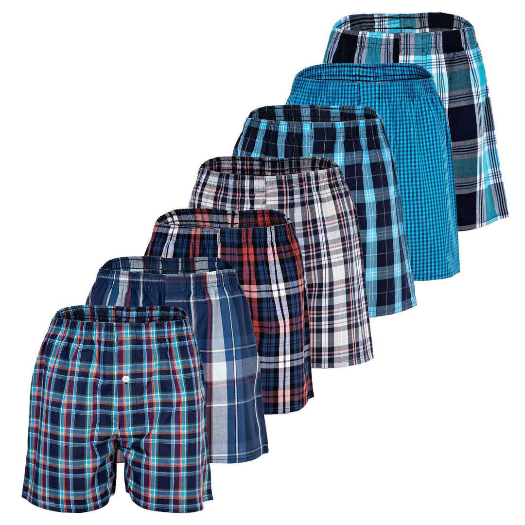 YOURBASICS Kinder Web-Boxer, 7er Pack - American Boxer-Shorts, Gemustert, Spar-Pack 188 Mix3, 188 Mi