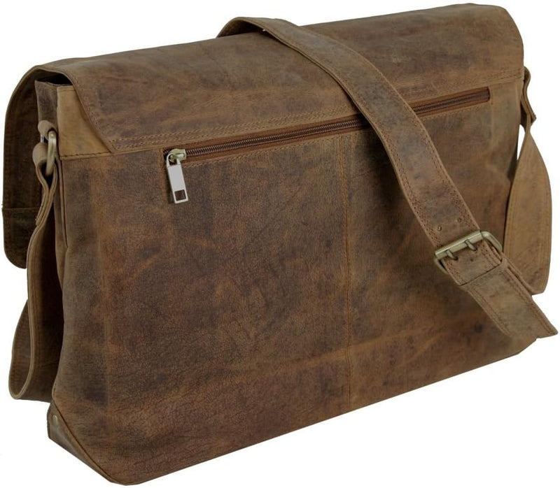 Harolds Antik Messenger Bag aus Leder 39 cm Natur, Natur