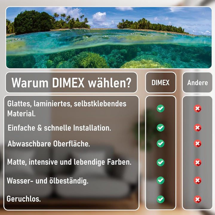 DIMEX Küchenrückwand Folie selbstklebend KORALLENRIFF | Klebefolie - Dekofolie - Spritzschutz für Kü