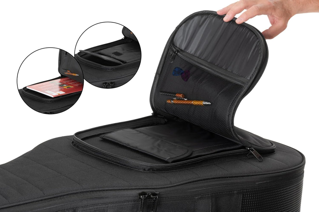 Shaman WGBT-4122BK Westerngitarre Tasche - Dick gepolsterter Gigbag für Akustikgitarren - Verstellba