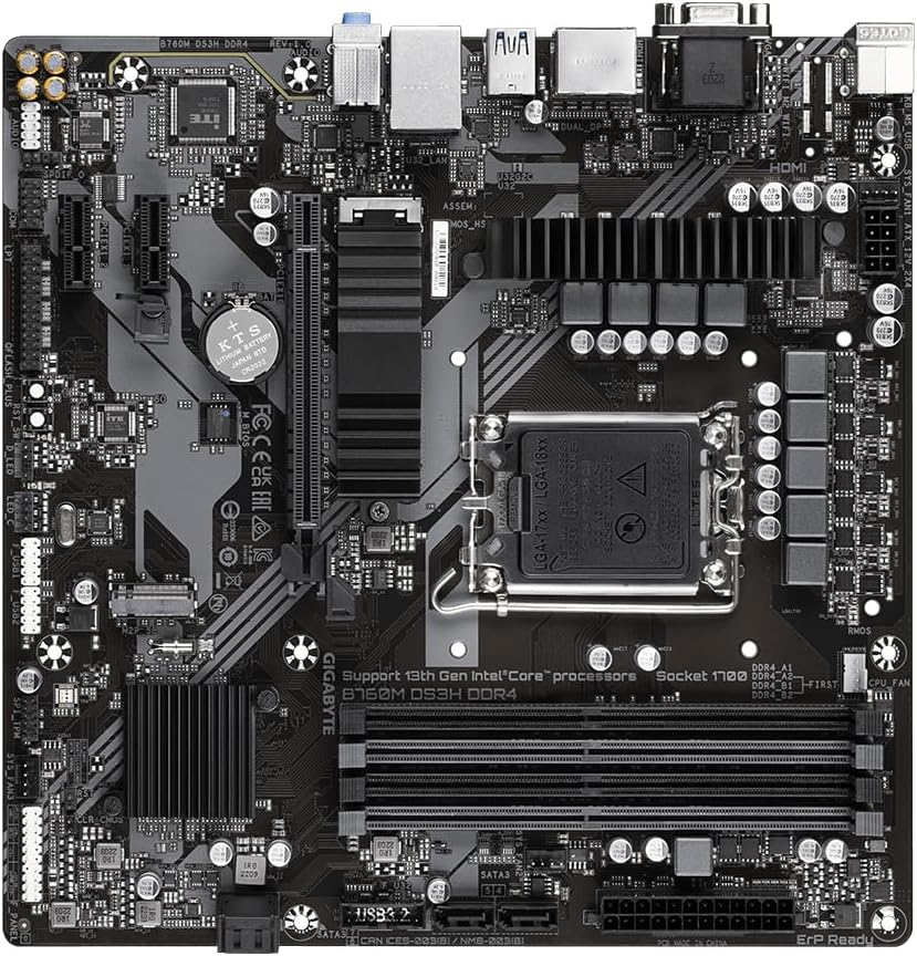 Gigabyte B760M DS3H DDR4 Motherboard Intel B760 LGA 1700 Micro ATX