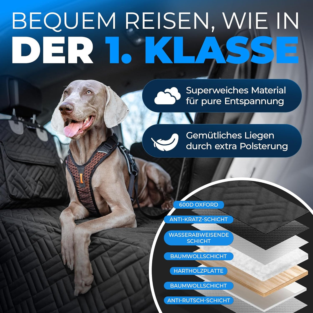 Hundedecke Auto Rückbank Fester Boden [Wasserdicht &amp; Kratzfest] Autoschondecke Hund mit Harter Unter