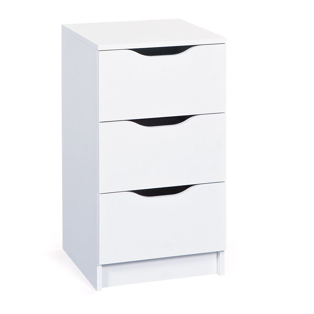 Kommode mit 3 Schubladen aus weiss lackiertem Laminat 3 Schubladen
