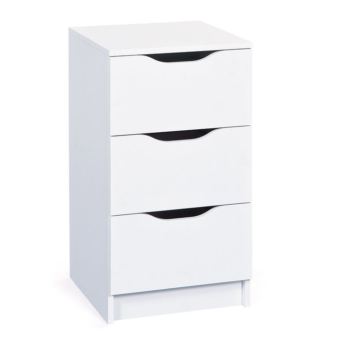 Kommode mit 3 Schubladen aus weiss lackiertem Laminat 3 Schubladen