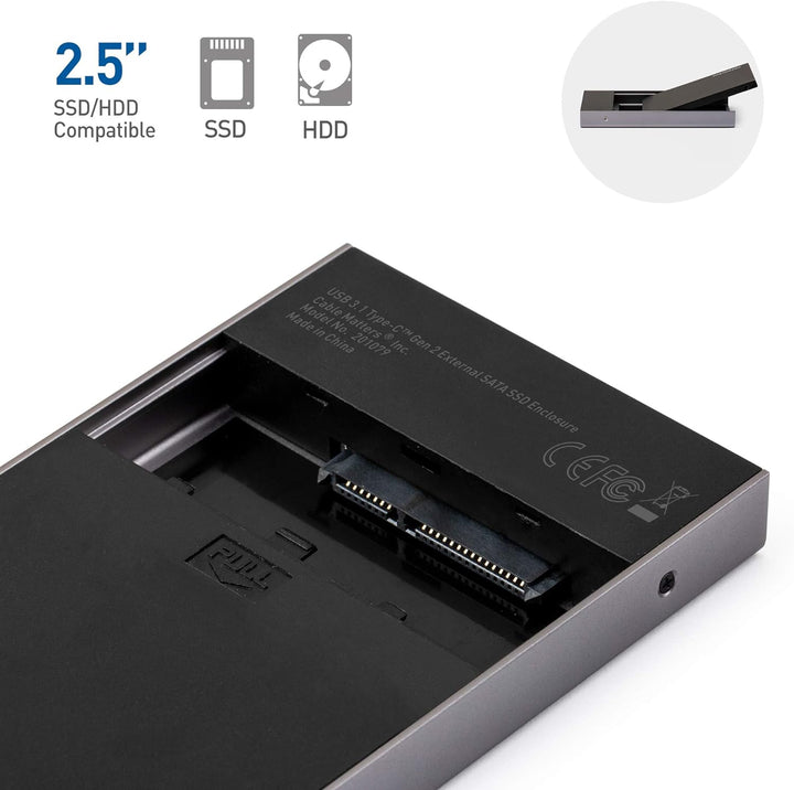 Cable Matters Aluminum 10Gbps USB 3.1 Gen 2 Externes SSD-Festplattengehäuse (USB C-Gehäuse, SSD Gehä