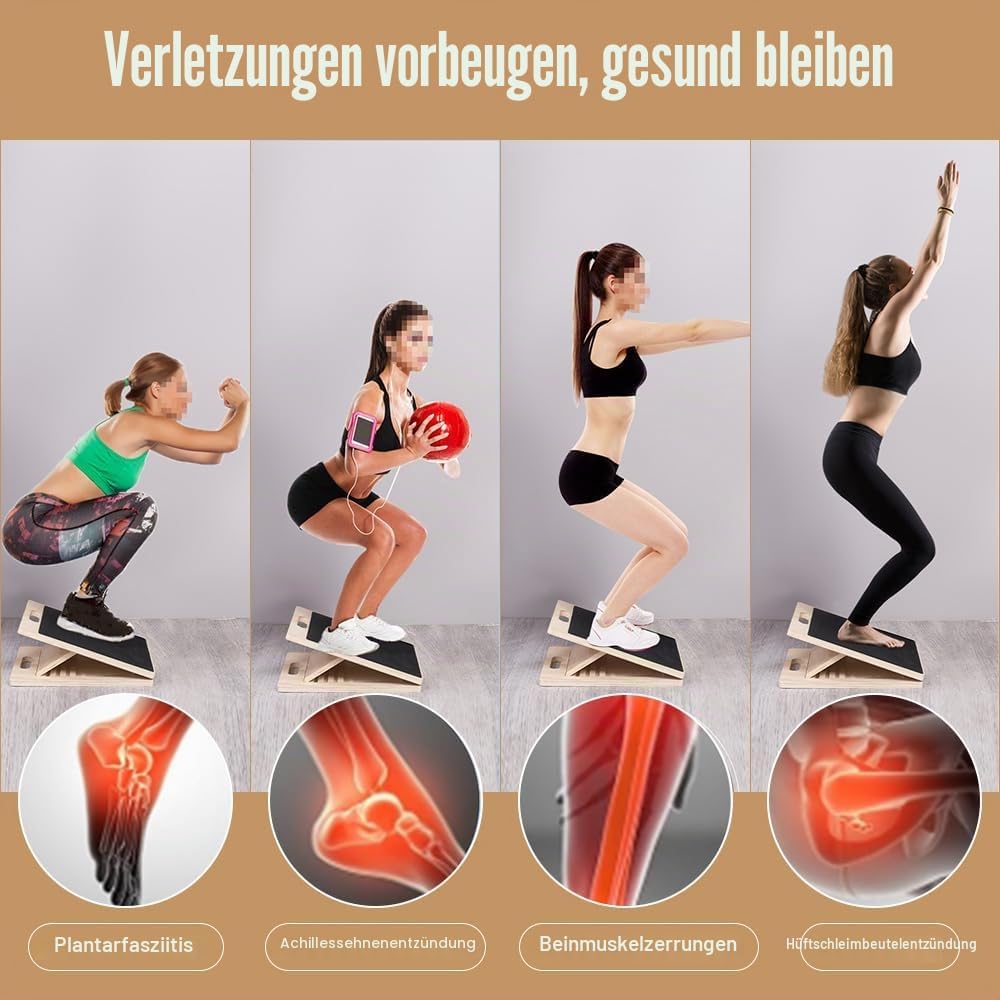 Professionelles Schrägbrett Aus Holz, Portable Wooden Slant Board, Einstellbares &amp; Rutschfestes Schr