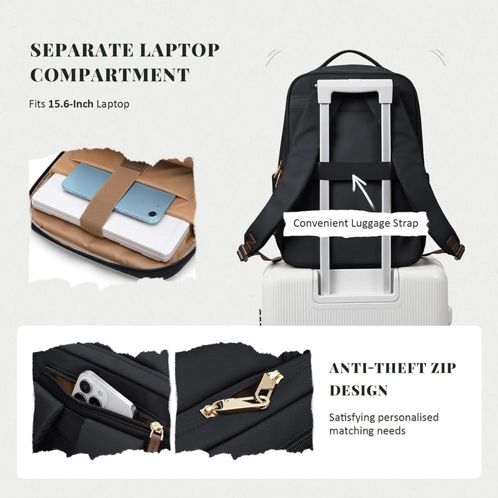 GOLF SUPAGS Laptop Rucksack Damen für 15,6 Zoll Arbeitsrucksack Anti Diebstahl Casual Daypack für Ar