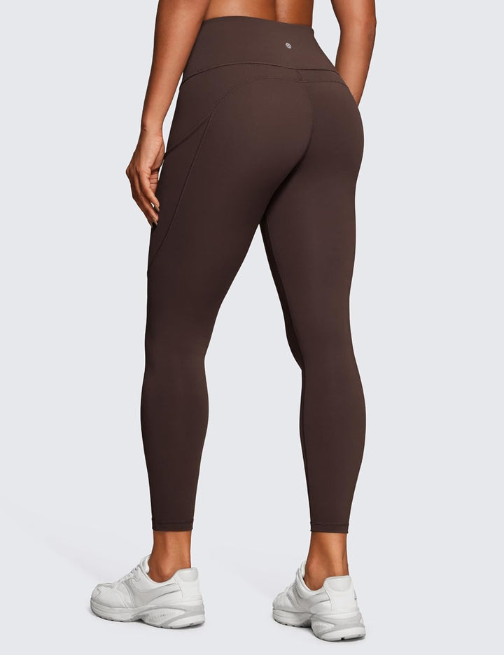 CRZ YOGA Damen Naked Feeling Sport Leggings mit Taschen High Waist Sporthose Gym Blickdicht Yogahose