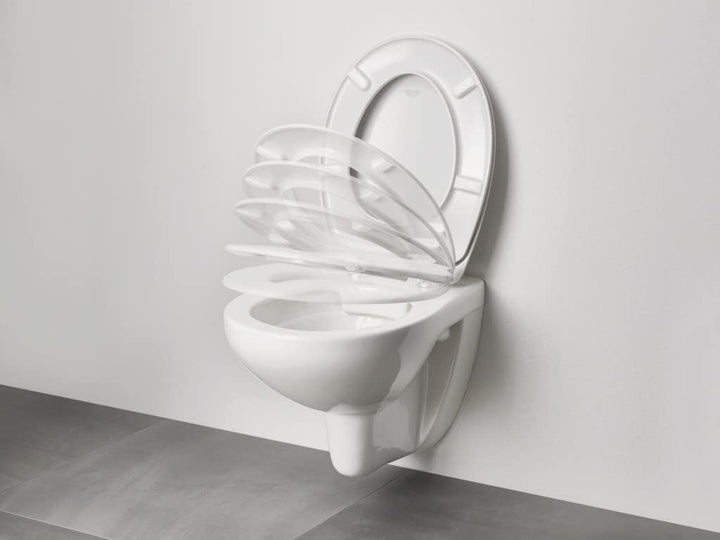 GROHE Bau Keramik - WC-Sitz aus Duroplast (mit Soft Close, inkl. Befestigungsset, abnehmbar), alpinw
