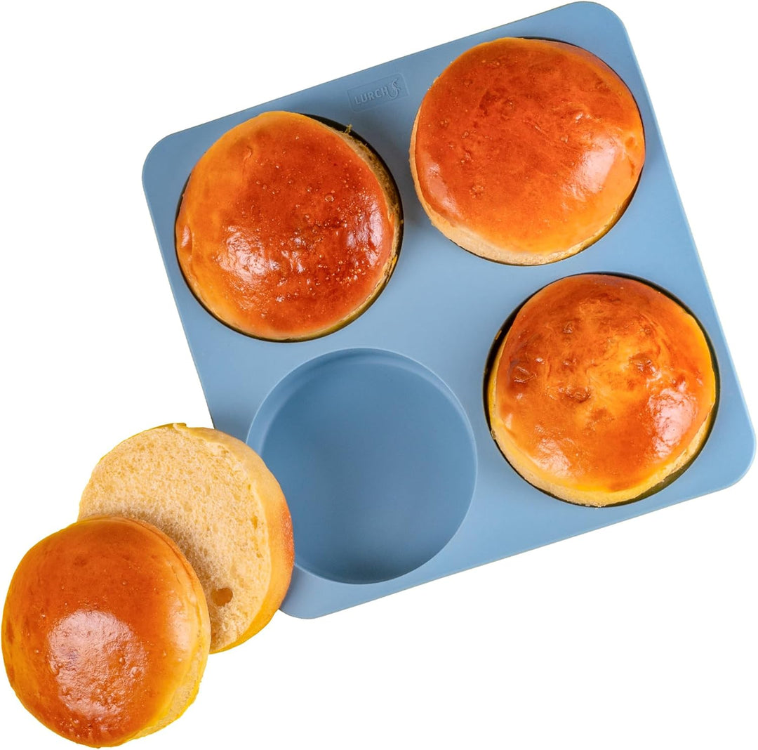 Lurch Flexi Starter Burger Bun Silikonbackform – Perfekte Burger Buns selbst backen, Burger Bun