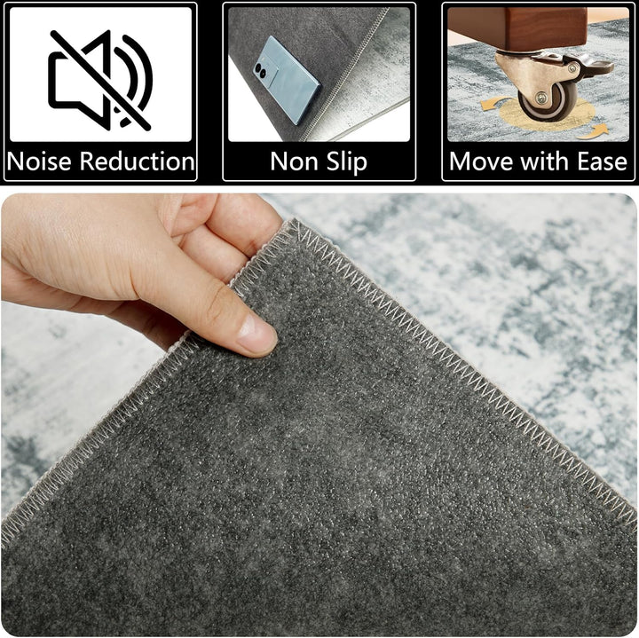 Famibay Bodenschutzmatte Grau 90x120cm Bürostuhl Unterlage Gummi Unterlage Schreibtischstuhl Matte f