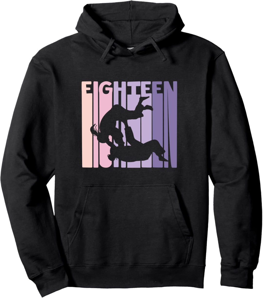 18. Geburtstag Geschenk Judo Retro Judoka Mädchen Pullover Hoodie