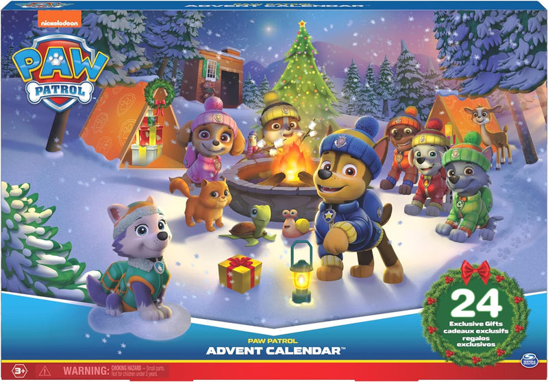 PAW Patrol Adventskalender - 24 Spielzeug-Überraschungen für eine fantasievolle Winterwelt, 7 Welpen