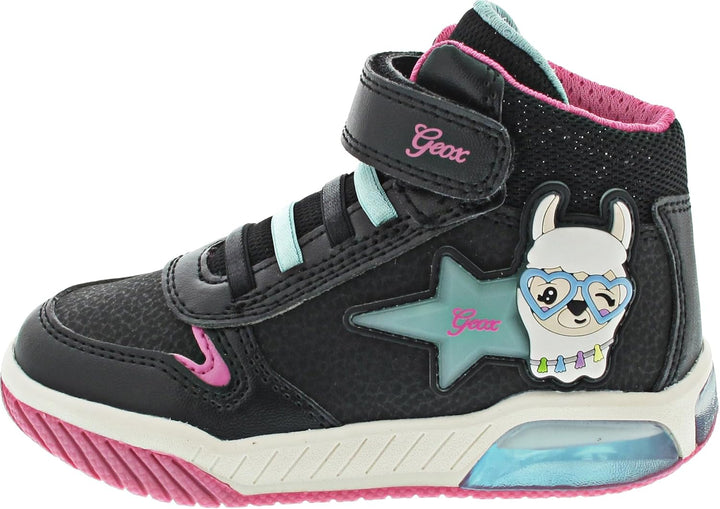 Geox Mädchen J Inek Girl C Sneakers 24 EU Black Aqua, 24 EU Black Aqua