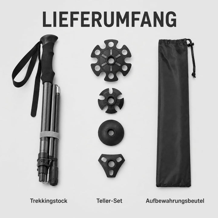 Trekkingstöcke Carbon Ultraleicht 169 g, Teleskop Wanderstöcke 63–135 cm | Teleskop Wanderstöcke 63–