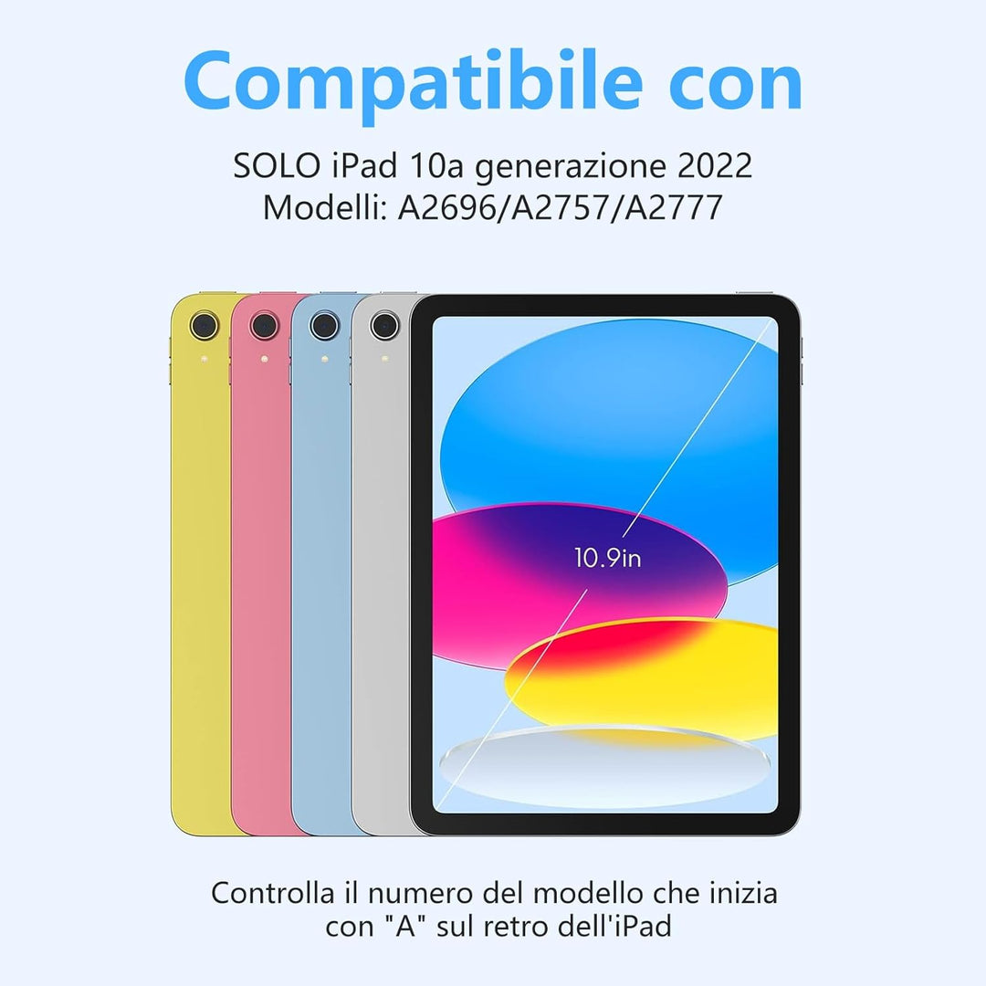 Für iPad A16 11/10 Generation 2025/2022 11/10,9 Zoll Tastaturabdeckung | Abnehmbare Bluetooth-Tastat