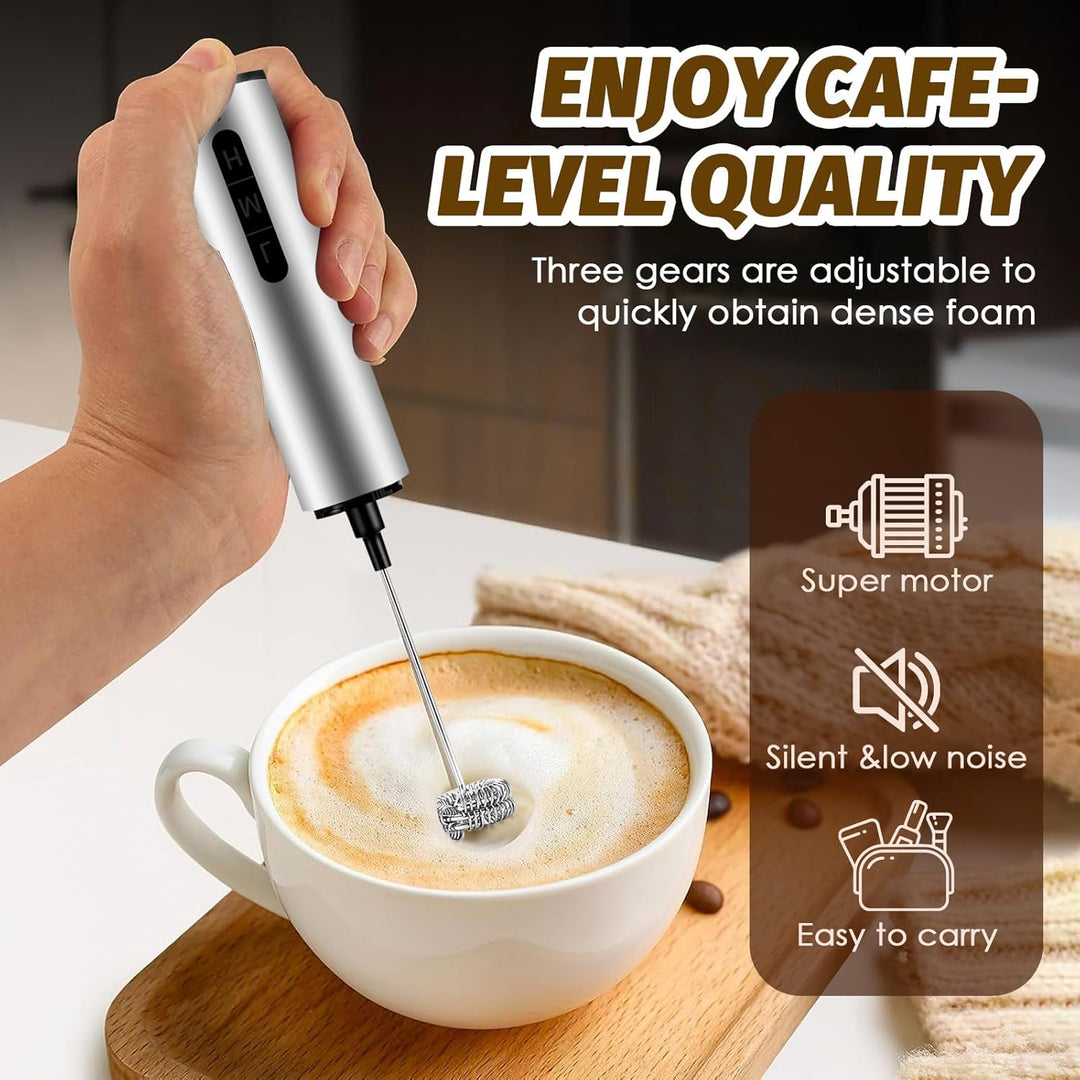Elektrische Milchaufschäumer,USB Milchaufschäumer Elektrisch,Mixer aus Edelstahl für Geschenkschaumb