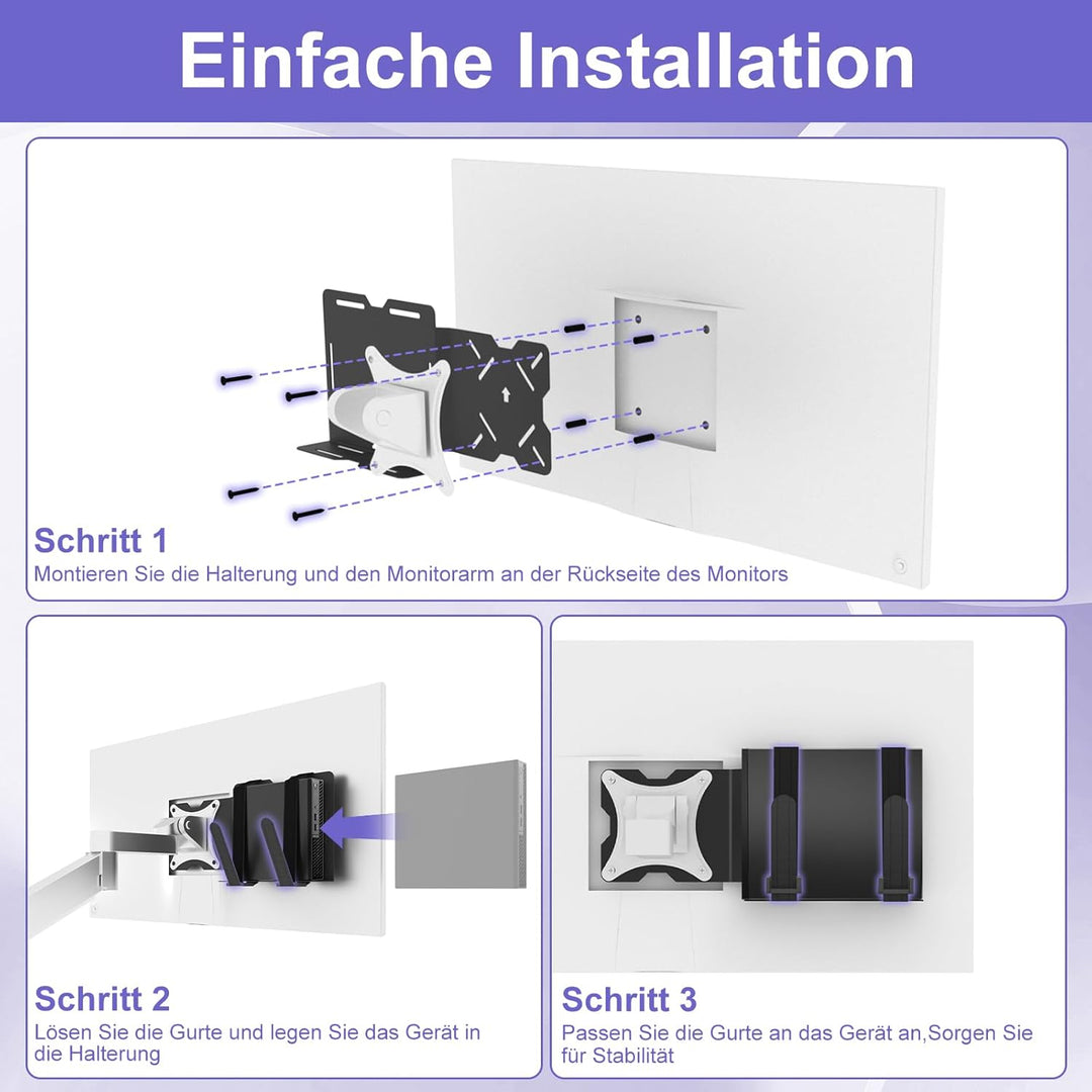 Universelle VESA Halterung für Mini PC Verstellbare Halterung für Dell HP Lenovo Mini Computer, Mode