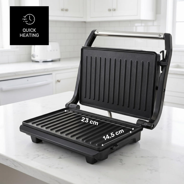 Taurus Amazing GR1700 - 700 W elektrischer Sandwichmaker, mit antihaftbeschichteten Grillplatten, se