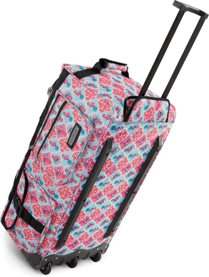 normani Jumbo Reisetasche XXL Trolly mit Rollen aus robustem Material Farbe Rosa Flamingo / 80 Liter