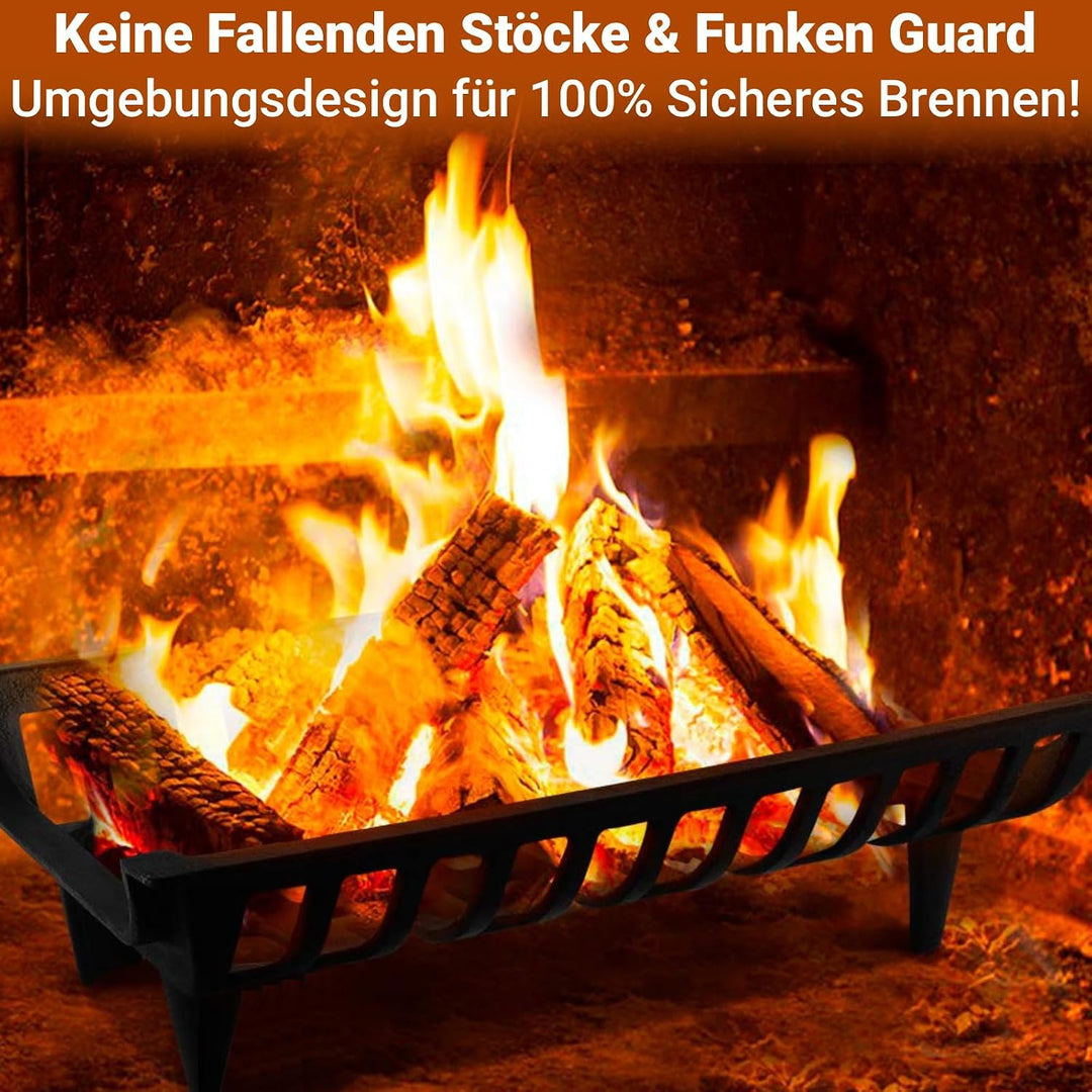Amagabeli Kamin Feuerrost Brennholz Holzhalter Gusseisen Holz Kohle Kohlerost für Innen und Aussenbe