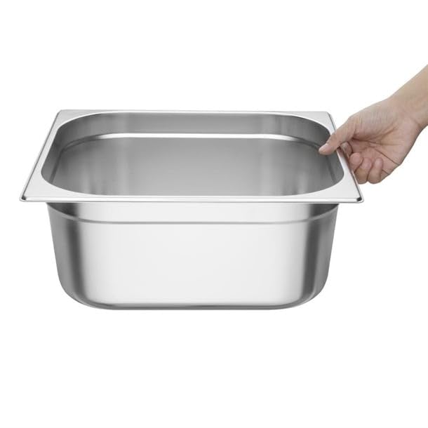 Vogue 2/3 Gastronorm-Pfanne, Edelstahl, 13 l / 150 mm tiefer Lebensmittelbehälter 150mm, 150mm