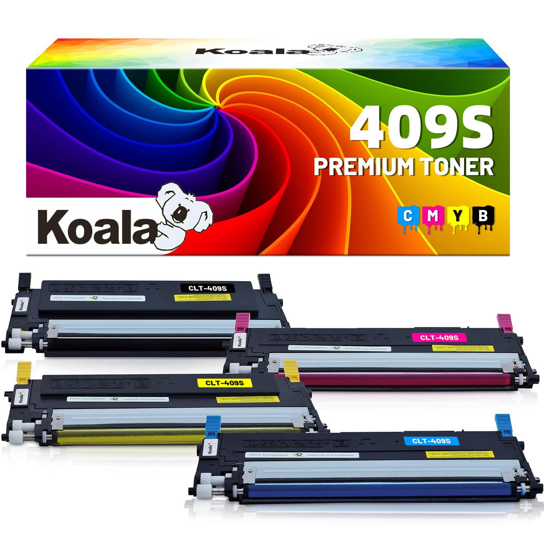 Koala 4er-Pack CLT409S Toner Kompatibel Tonerkartuschen Ersatz für Samsung CLP310 CLP315 CLX3170 CLX