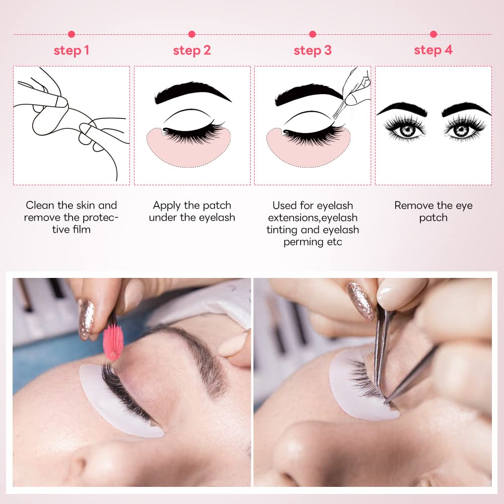Lunamoon Augenpads für Wimpernverlängerung Pad 100Paar Wimpern Pads V-Shape | Wimpernverlängerung Au