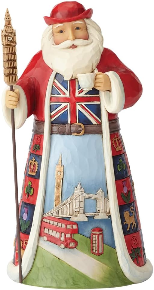 Enesco Jim Shore Heartwood Creek British Santa Around The World Figur, 17,8 cm, Mehrfarbig, 2 Stück