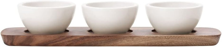 Villeroy & Boch – Artesano Schalenset 4 teilig Weiss, Dipschälchen Set mit Schälchen und Servierplat