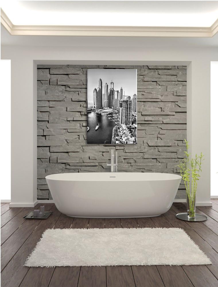 Pixxprint Dubai Metropole als Leinwandbild/Grösse: 100x70 / Wandbild/Kunstdruck/fertig bespannt, 100