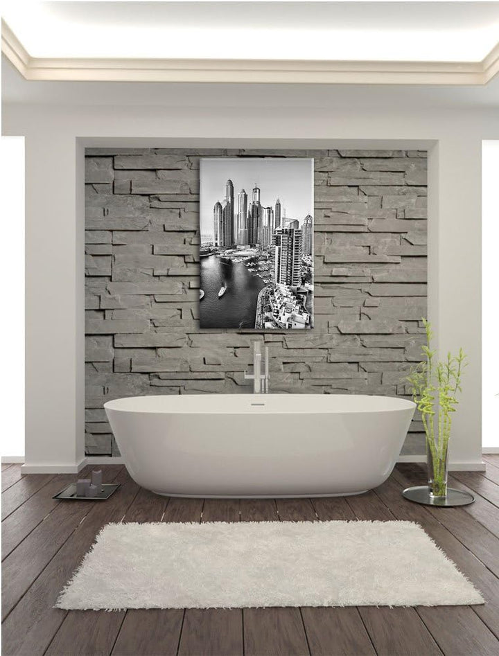 Pixxprint Dubai Metropole als Leinwandbild/Grösse: 100x70 / Wandbild/Kunstdruck/fertig bespannt, 100