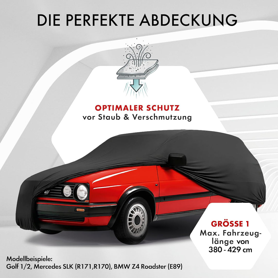 Walser Abdeckung Auto Indoor Stretch Basic, Autoabdeckung Winter, staubdichte Autogarage Abdeckung,