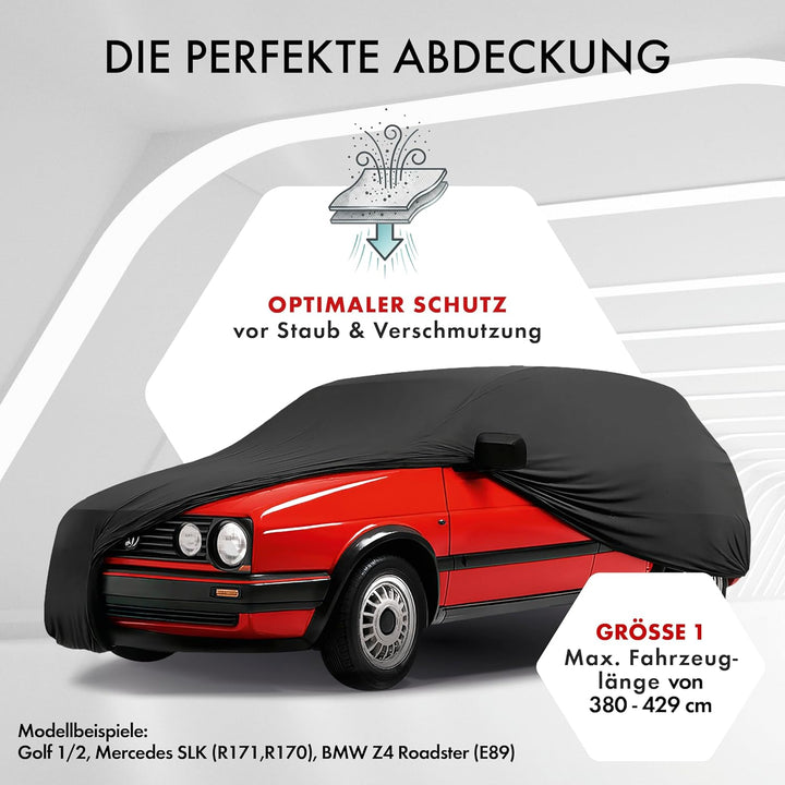 Walser Abdeckung Auto Indoor Stretch Basic, Autoabdeckung Winter, staubdichte Autogarage Abdeckung,